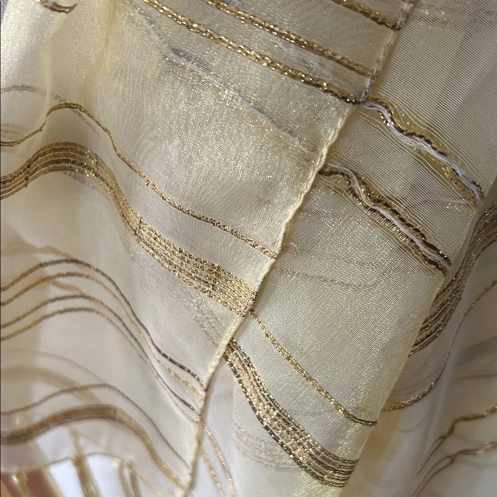 Vintage Gold Metallic Sheer Wrap Scarf